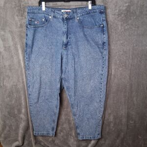 Tommy Jeans Bax Loose Tapered Mens 38x30 Inseam 25 Light Blue Wash